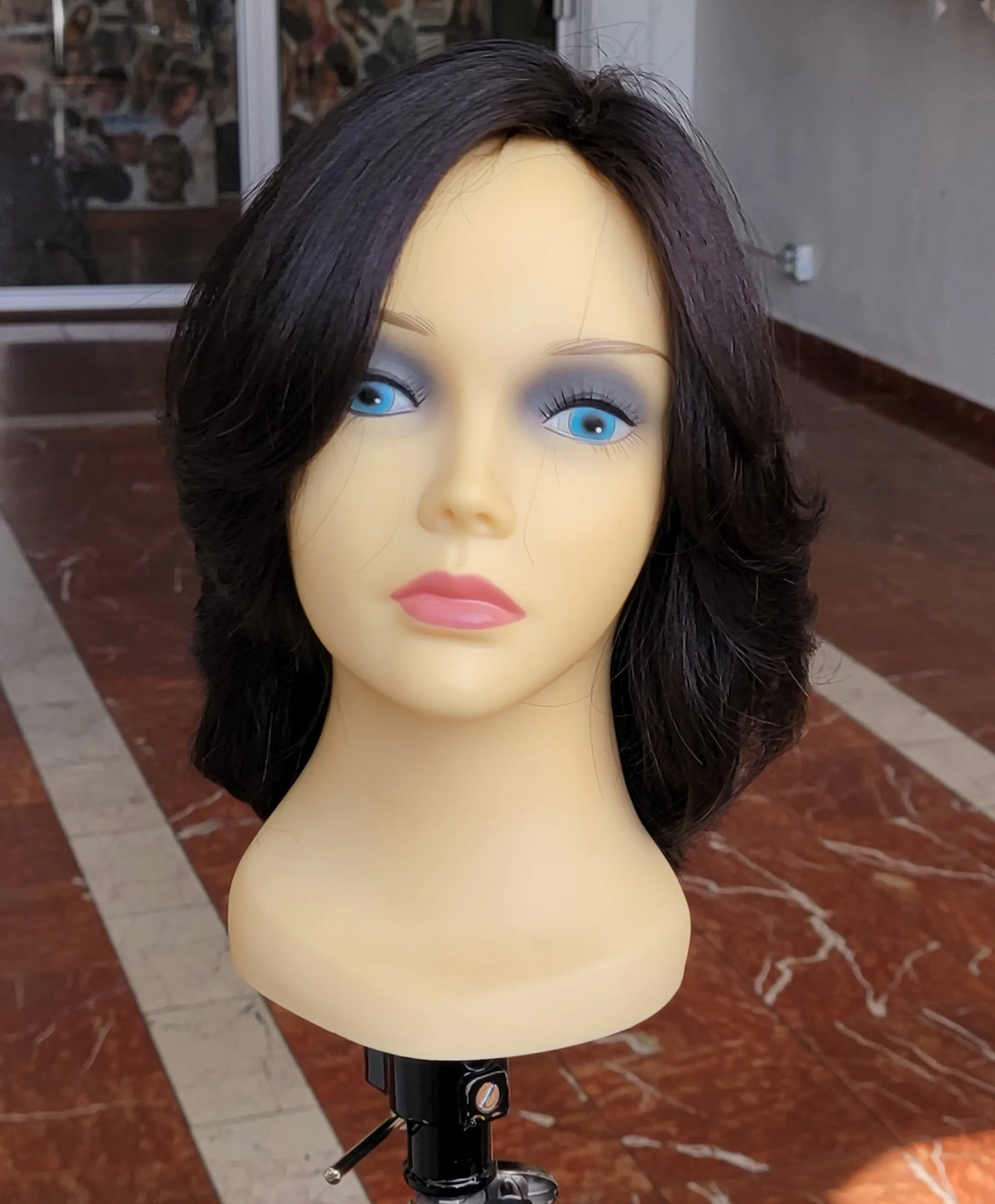 100% Virgin European Virgin Natural Human Hair 13'' Black Layered