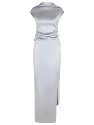'Abadan' Grey Satin Dress