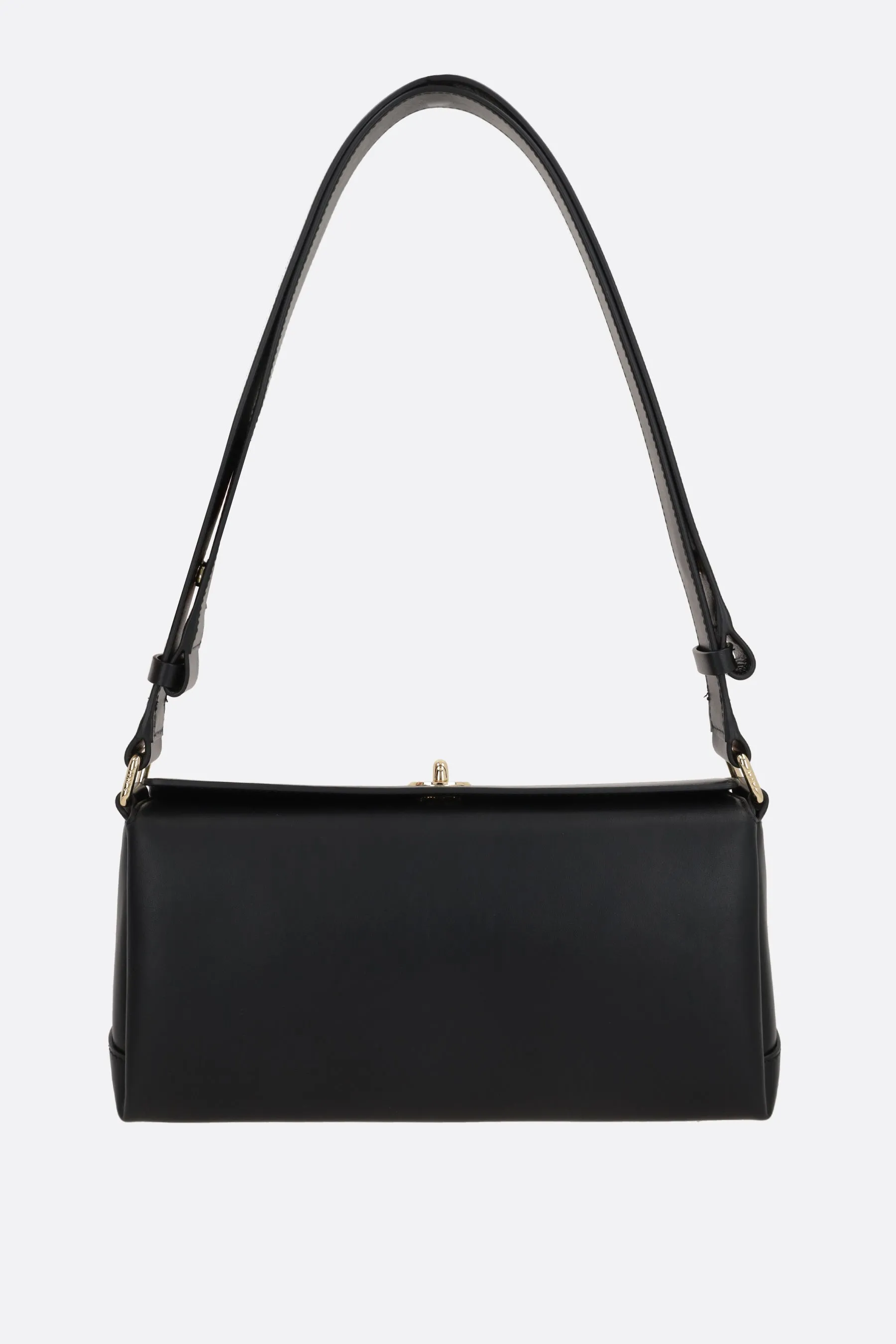 Baguette shoulder bag in smooth leather