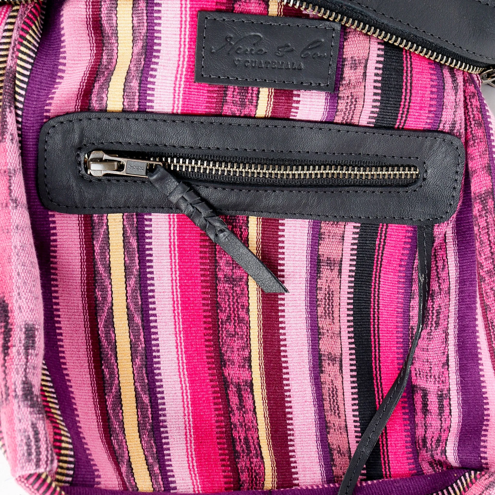 BEATRIZ MINI CDB WITH FRINGE - OOAK HUIPIL - BLACK - NO. 15894