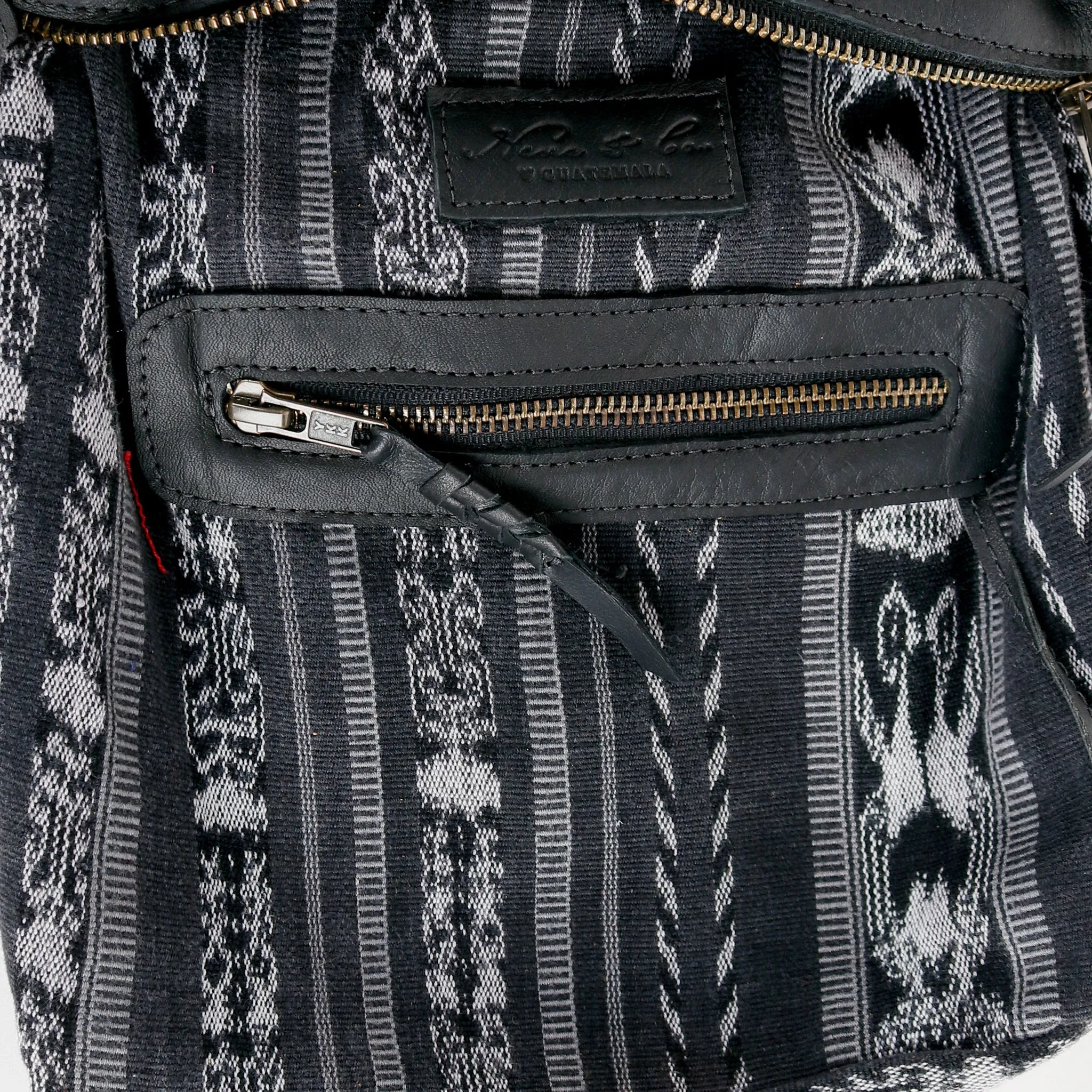 BEATRIZ MINI CDB WITH FRINGE - OOAK HUIPIL - BLACK - NO. 15895