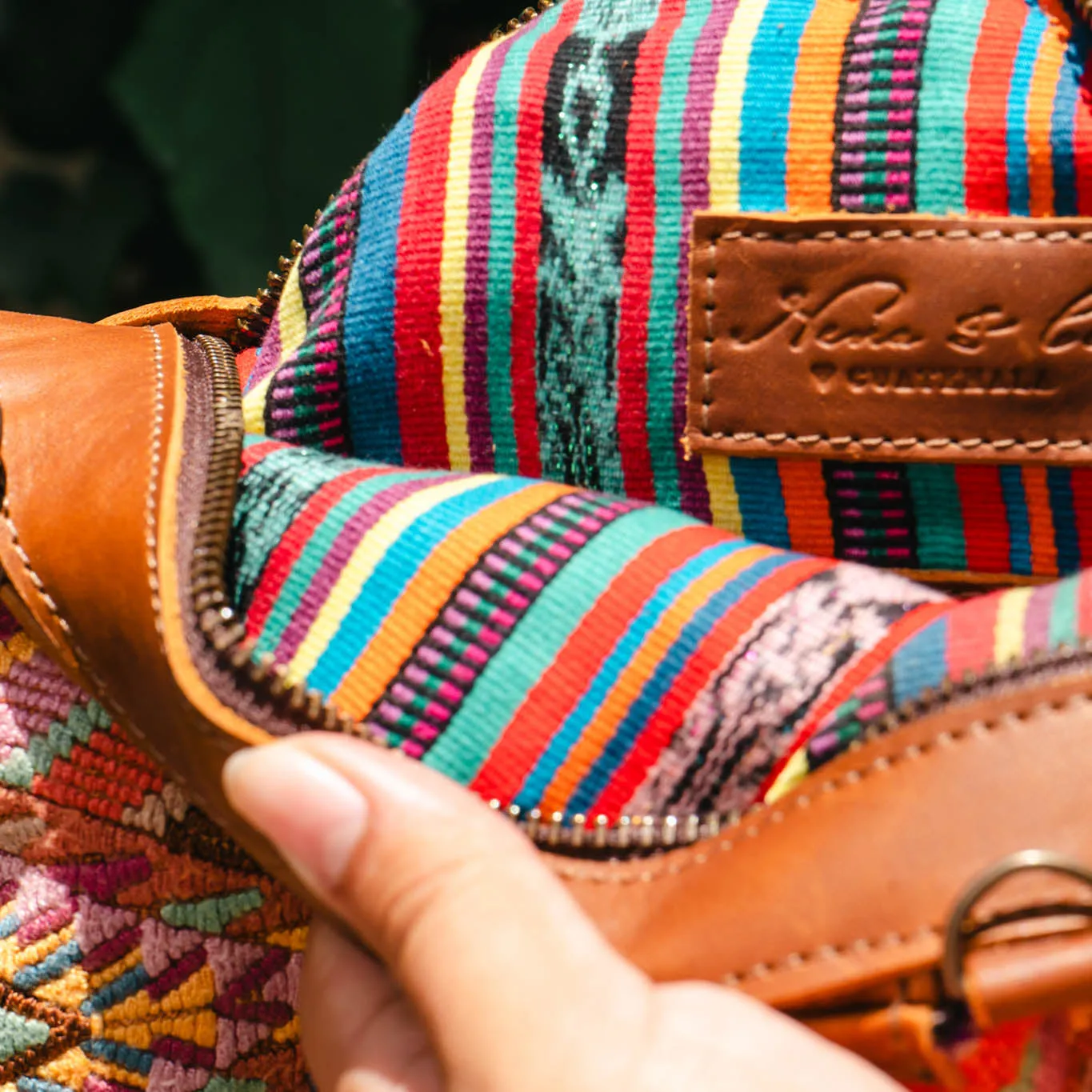 BEATRIZ MINI CDB WITH FRINGE - OOAK HUIPIL - CAFE - NO. 15886
