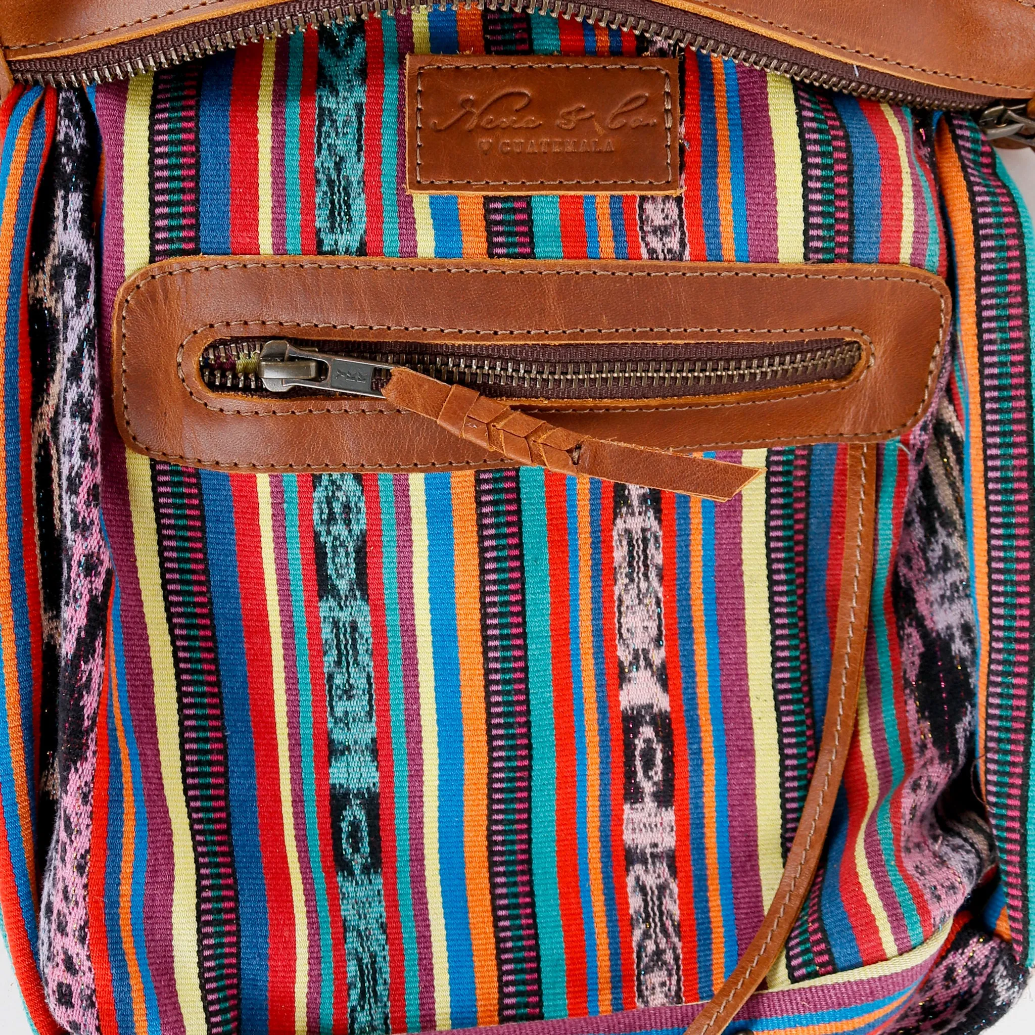 BEATRIZ MINI CDB WITH FRINGE - OOAK HUIPIL - CAFE - NO. 15886