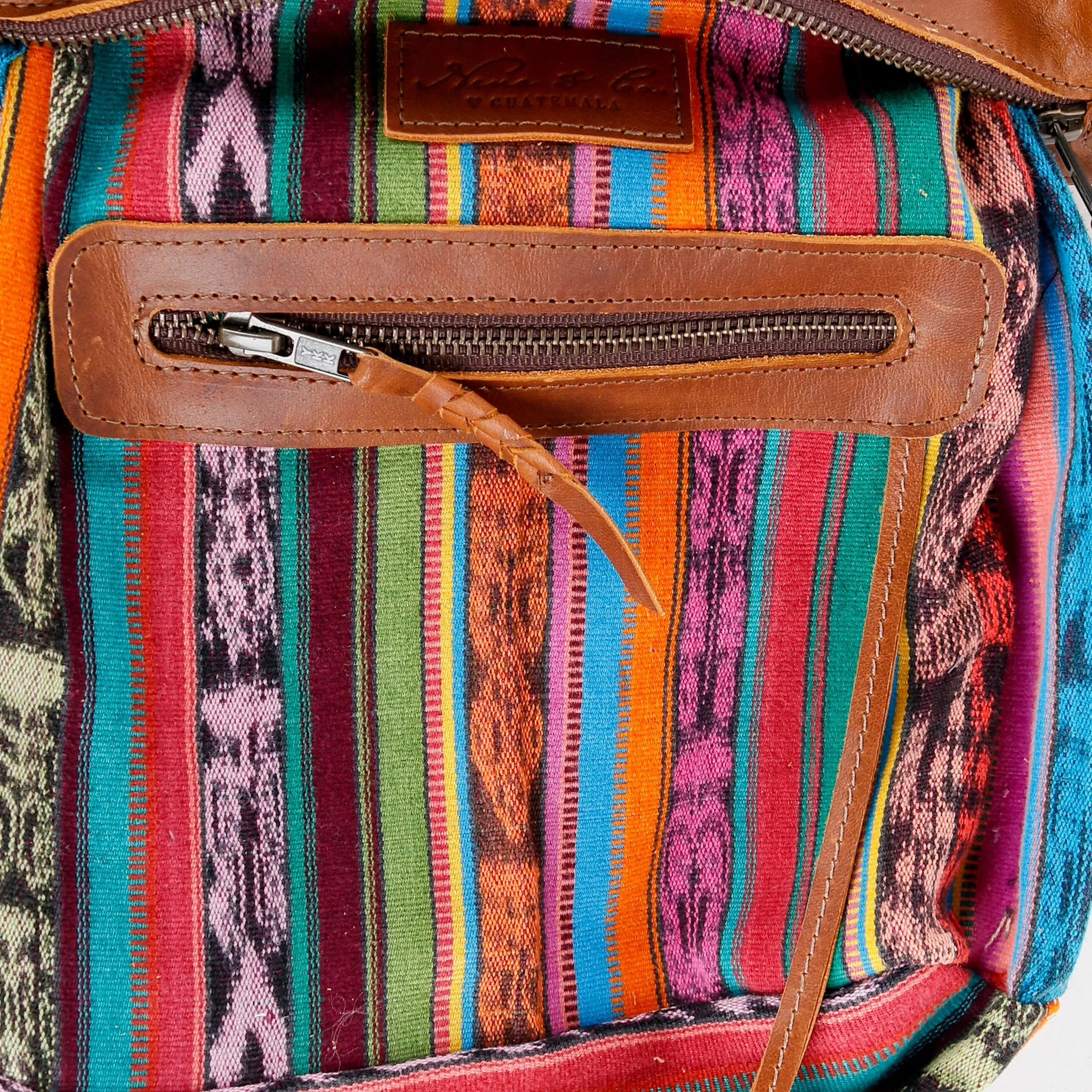 BEATRIZ MINI CDB WITH FRINGE - OOAK HUIPIL - CAFE - NO. 15887