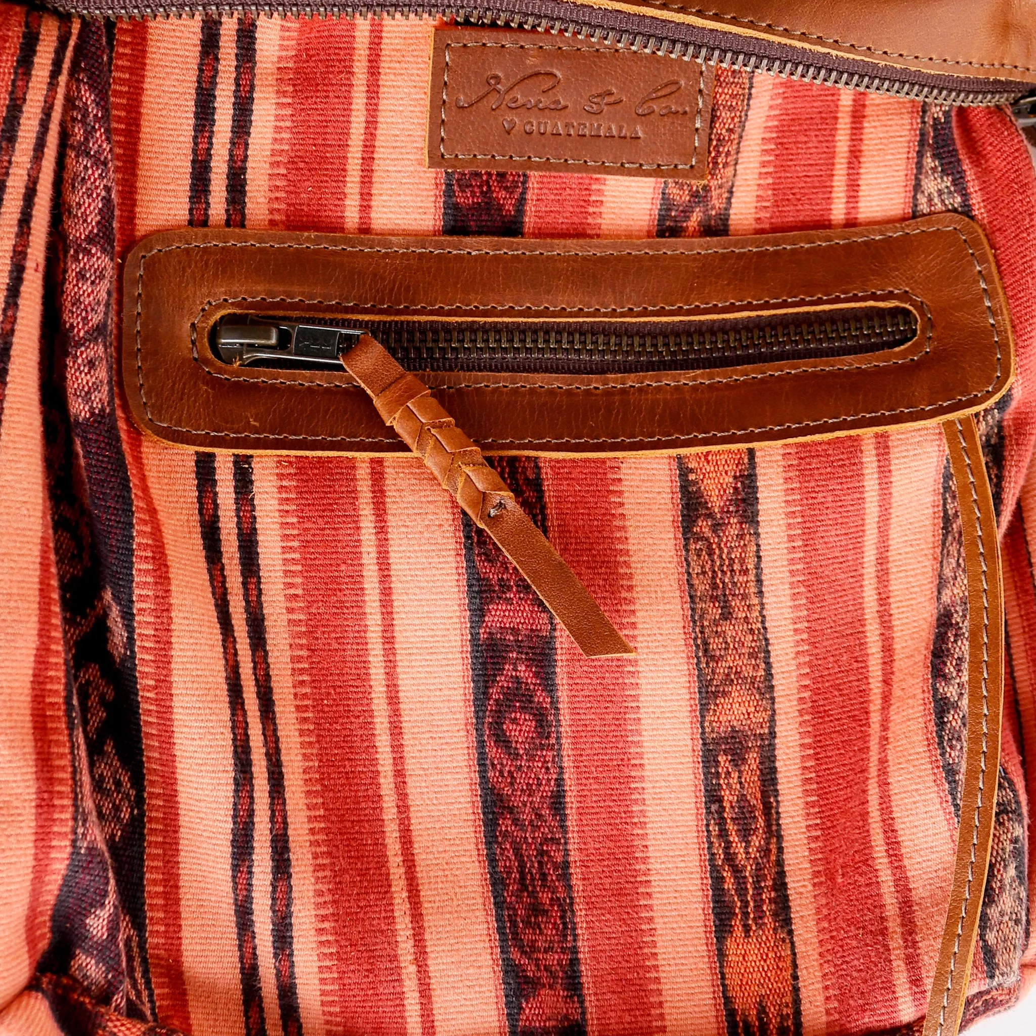 BEATRIZ MINI CDB WITH FRINGE - OOAK HUIPIL - CAFE - NO. 15888