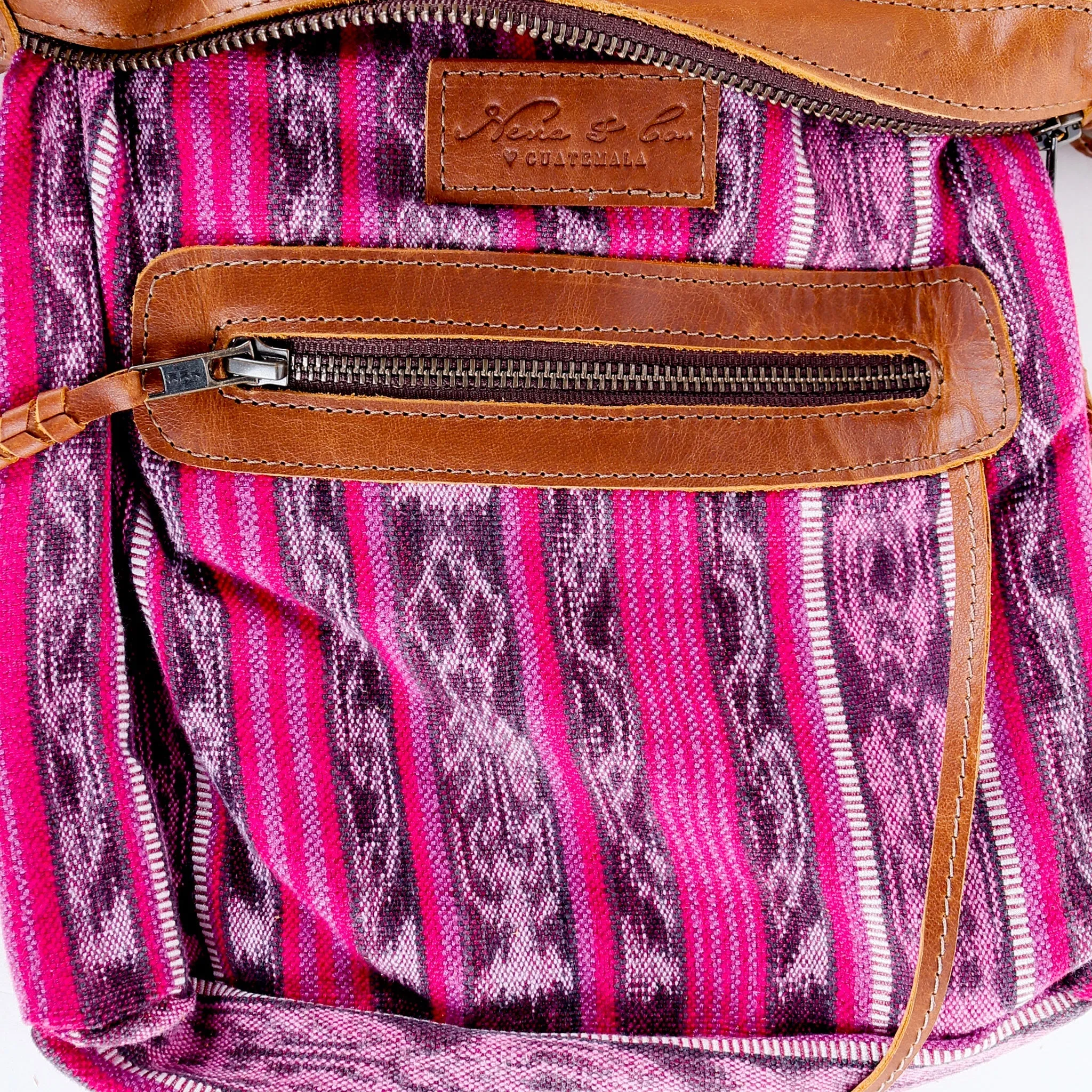 BEATRIZ MINI CDB WITH FRINGE - OOAK HUIPIL - CAFE - NO. 15889