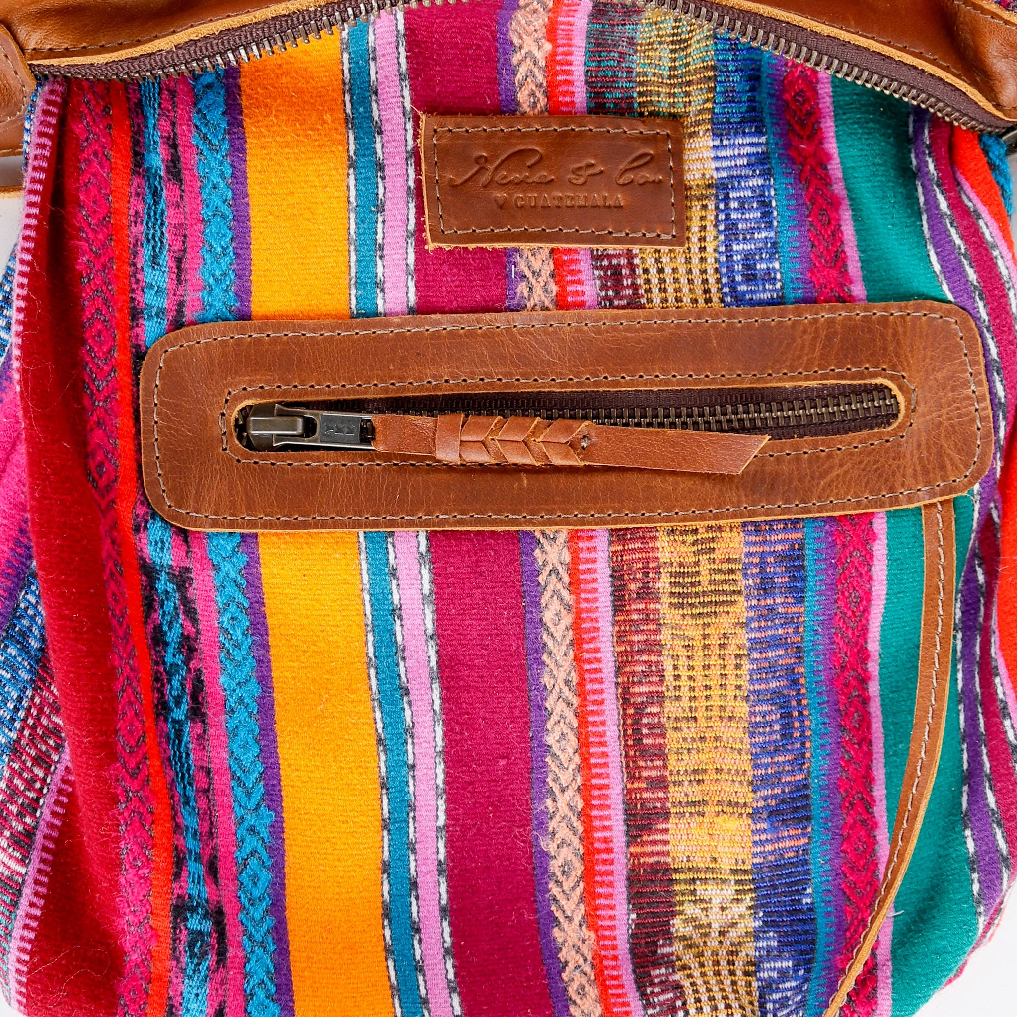 BEATRIZ MINI CDB WITH FRINGE - OOAK HUIPIL - CAFE - NO. 15890