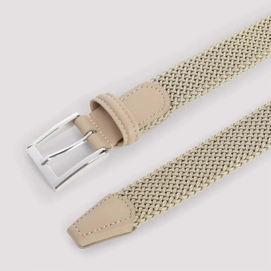 Beige Calf Leather Belt