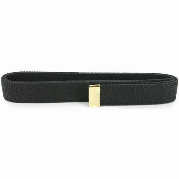 Belt: Black Cotton with 24k Gold Tip - male