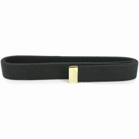 Belt: Black Cotton with 24k Gold Tip - male