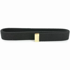 Belt: Black Cotton with 24k Gold Tip - male