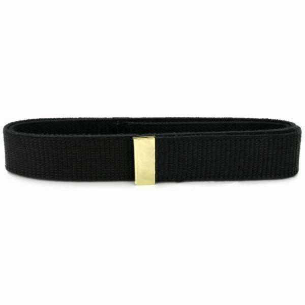 Belt: Black Cotton with Brass Tip - male
