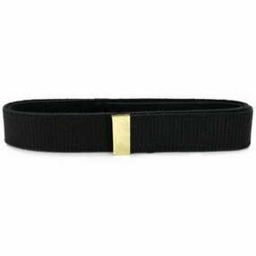 Belt: Black Cotton with Brass Tip - male