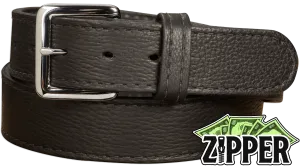 Black American Bison Money Belt With 25" Zipper 1.50" Wide