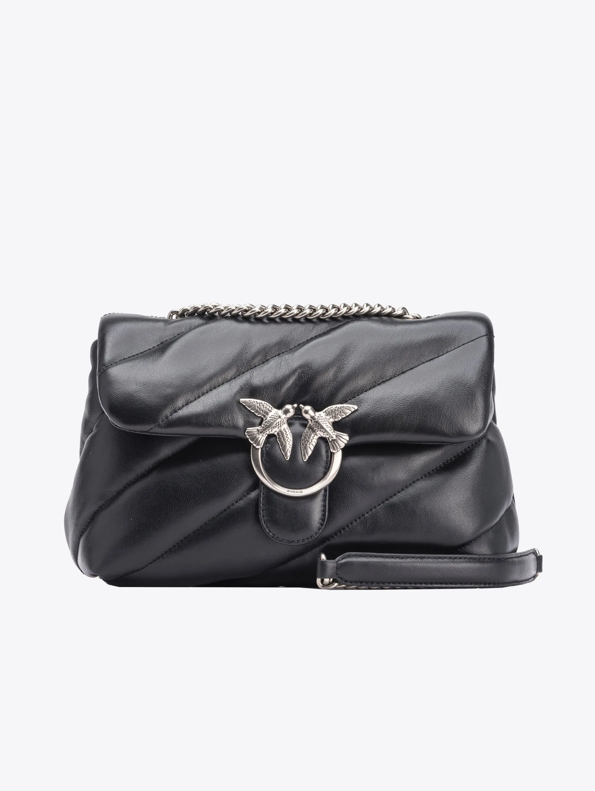 Black/Silver Quilted Nappa Maxi Bag