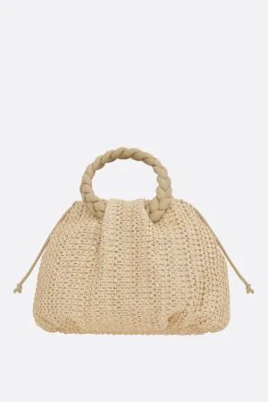 Bombon medium handbag in raffia
