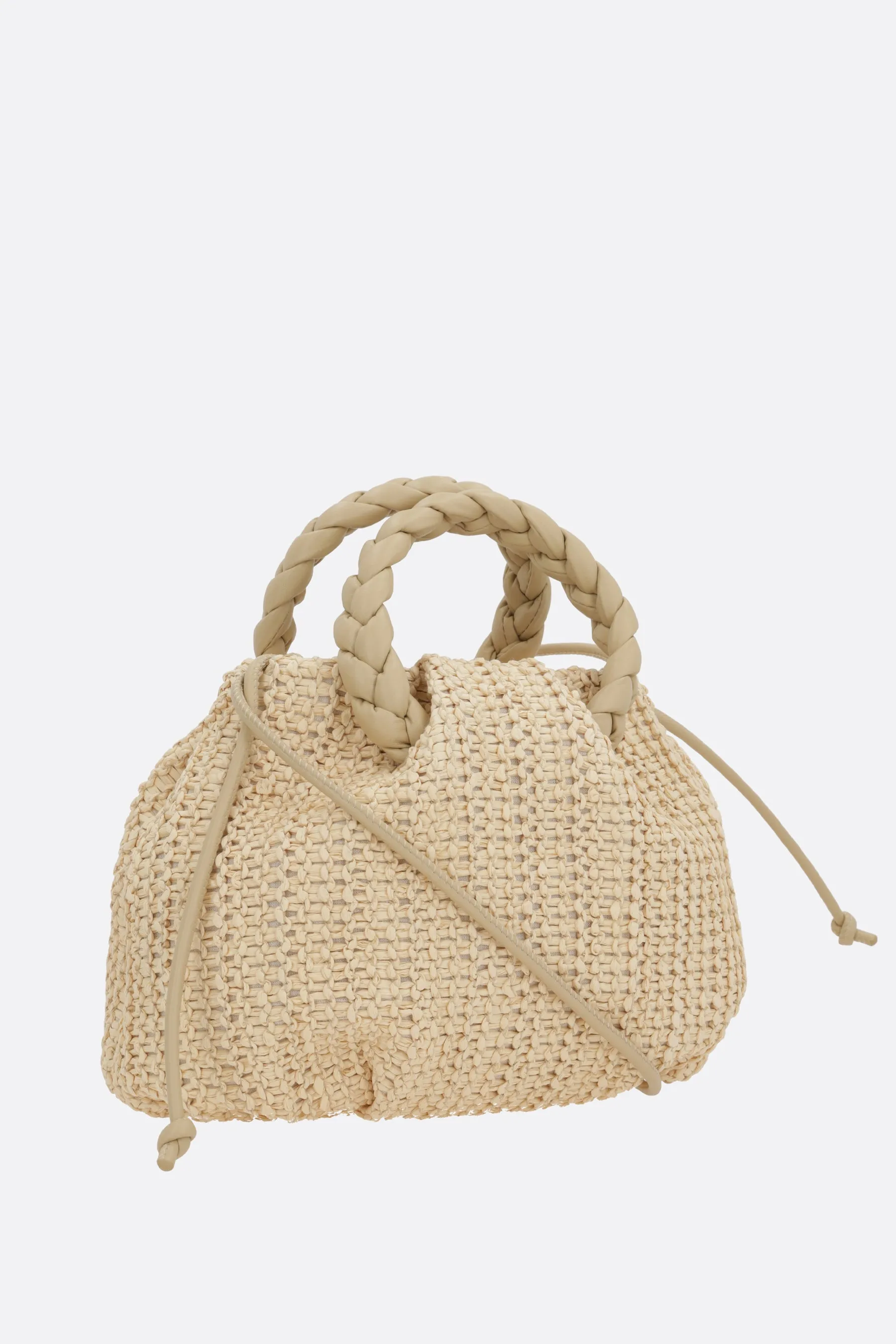 Bombon medium handbag in raffia