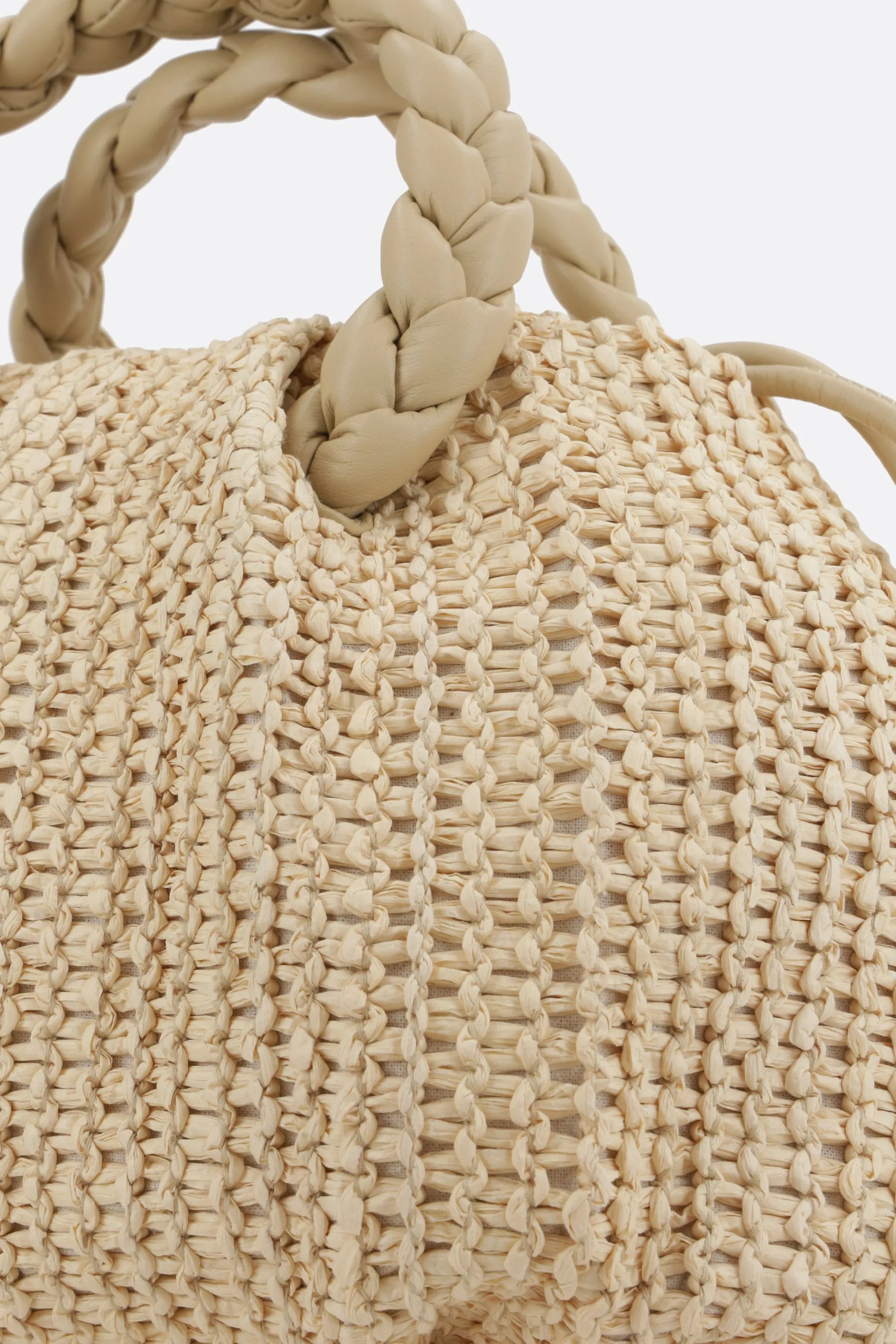 Bombon medium handbag in raffia