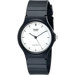 Casio Men's Watch - Classic Quartz White Dial Black Resin Strap | MQ24-7E
