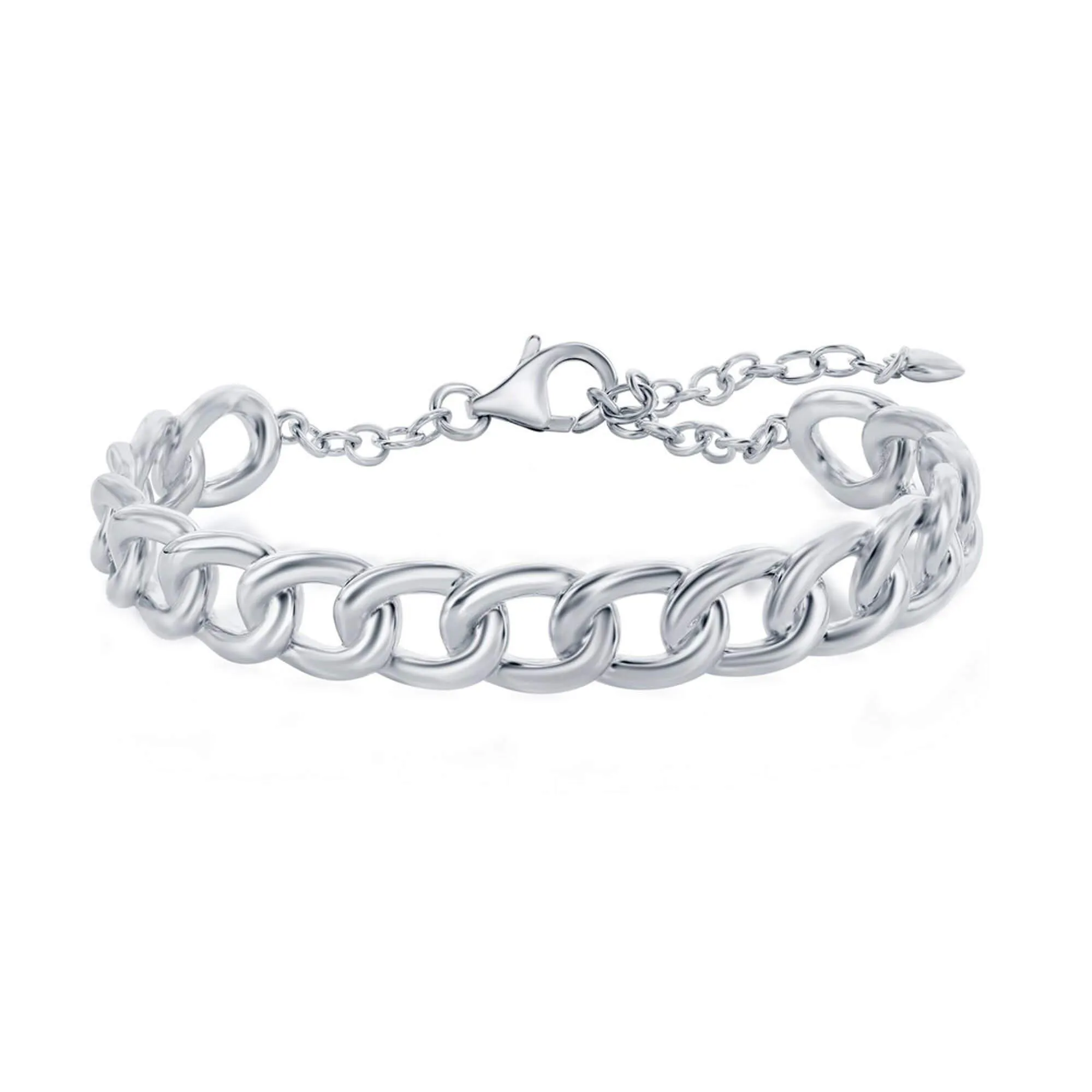 Classic Women's Bracelet - Sterling Silver 9mm Cuban Chain Lobster Clasp | S-5143