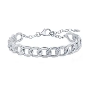 Classic Women's Bracelet - Sterling Silver 9mm Cuban Chain Lobster Clasp | S-5143
