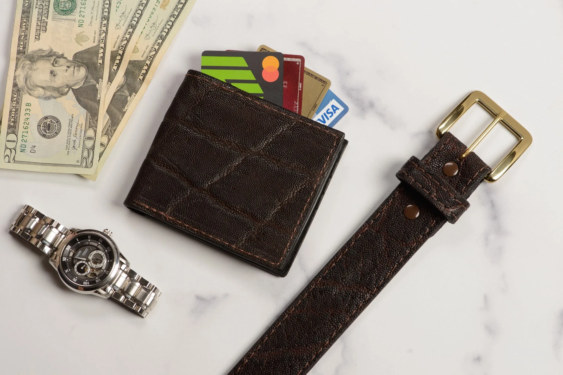 Dark Brown Elephant Money Belt With 25" Zipper 1.50" Wide