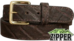 Dark Brown Elephant Money Belt With 25" Zipper 1.50" Wide