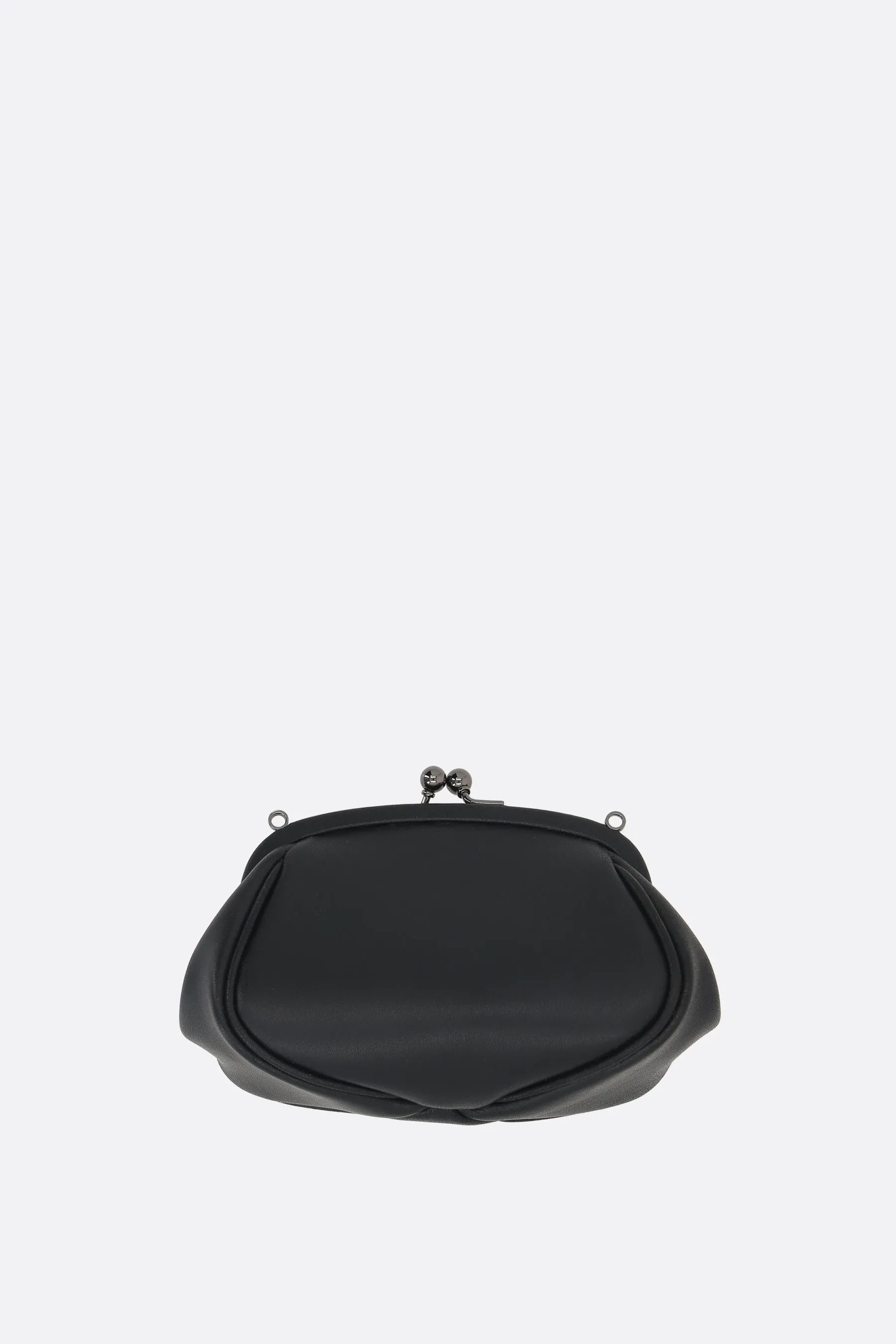 Double Clasp pouch in smooth leather