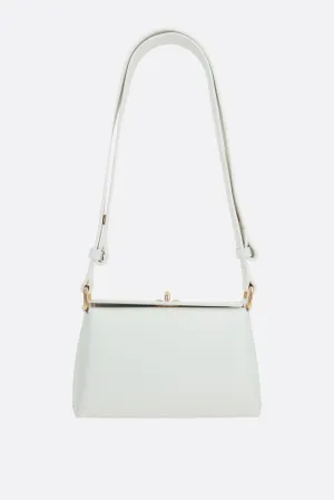 Folded mini shoulder bag in smooth leather
