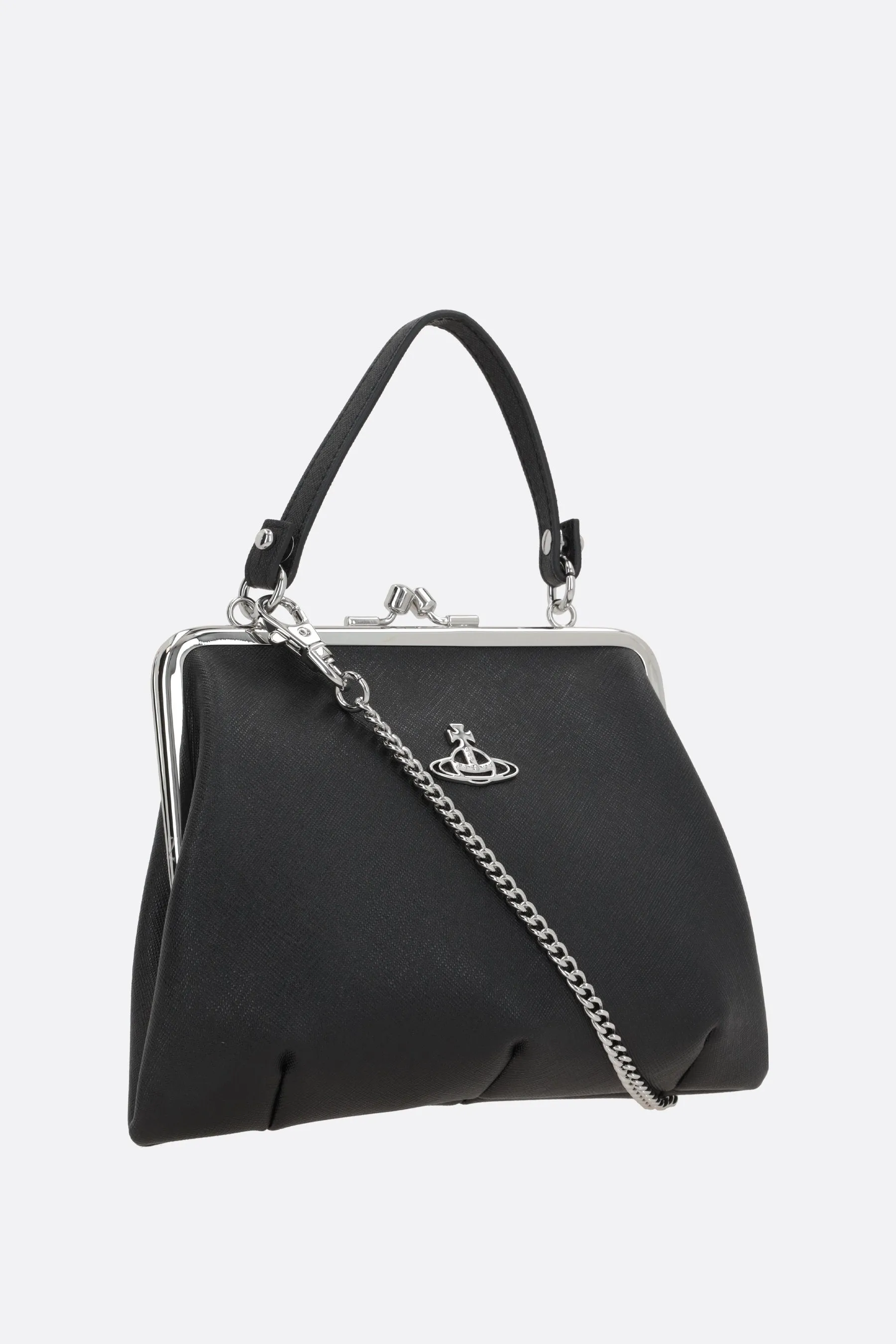 Granny handbag in saffiano faux leather