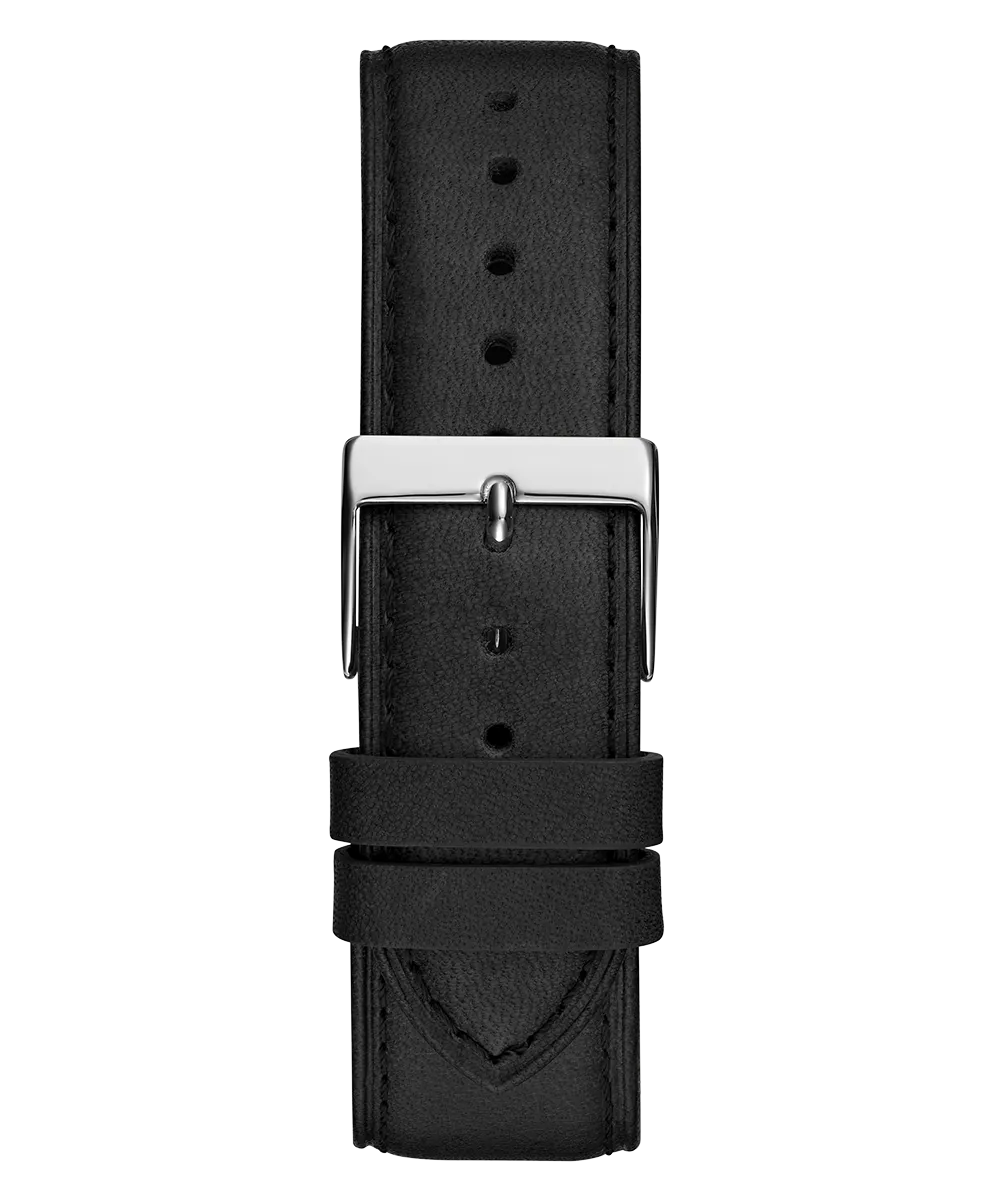 GUESS Mens Black Silver Tone Analog Watch