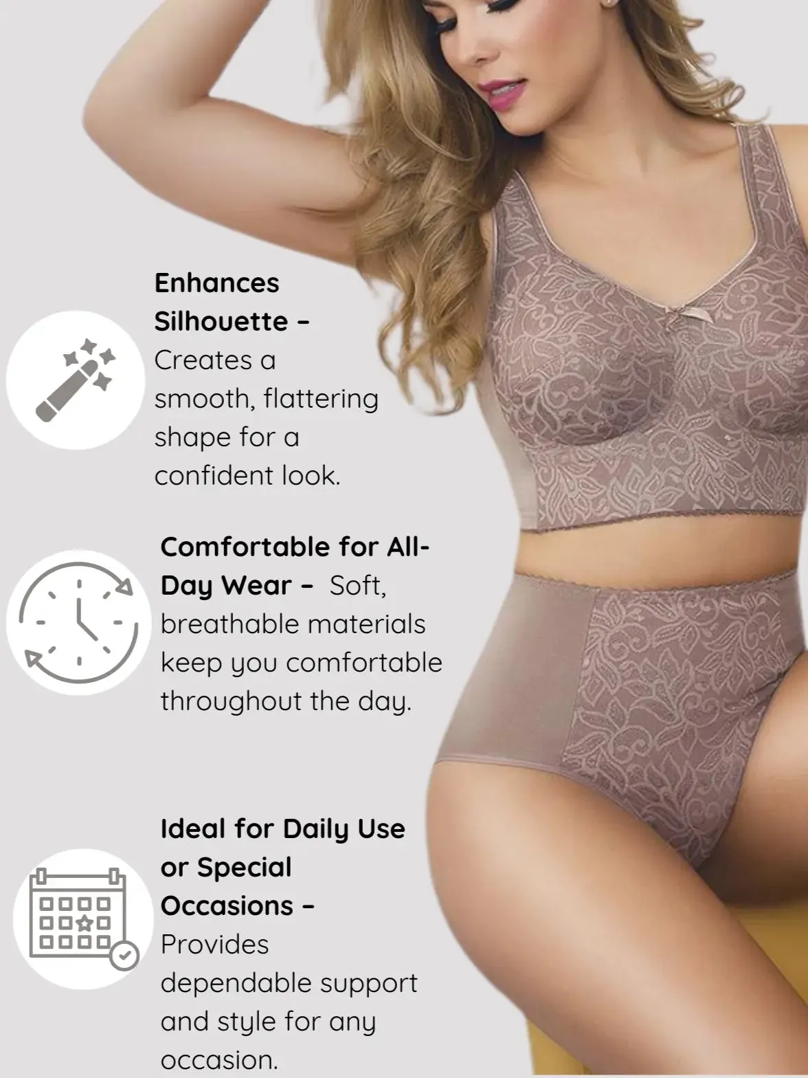 High-Waist Tummy Control Lace Panties – Achieve a Smooth, Confident Look with All-Day Comfort