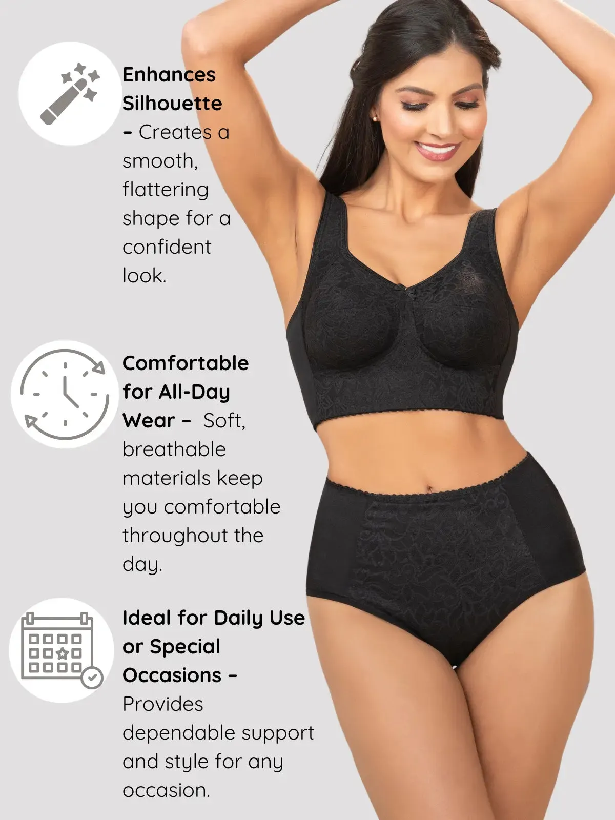 High-Waist Tummy Control Lace Panties – Achieve a Smooth, Confident Look with All-Day Comfort