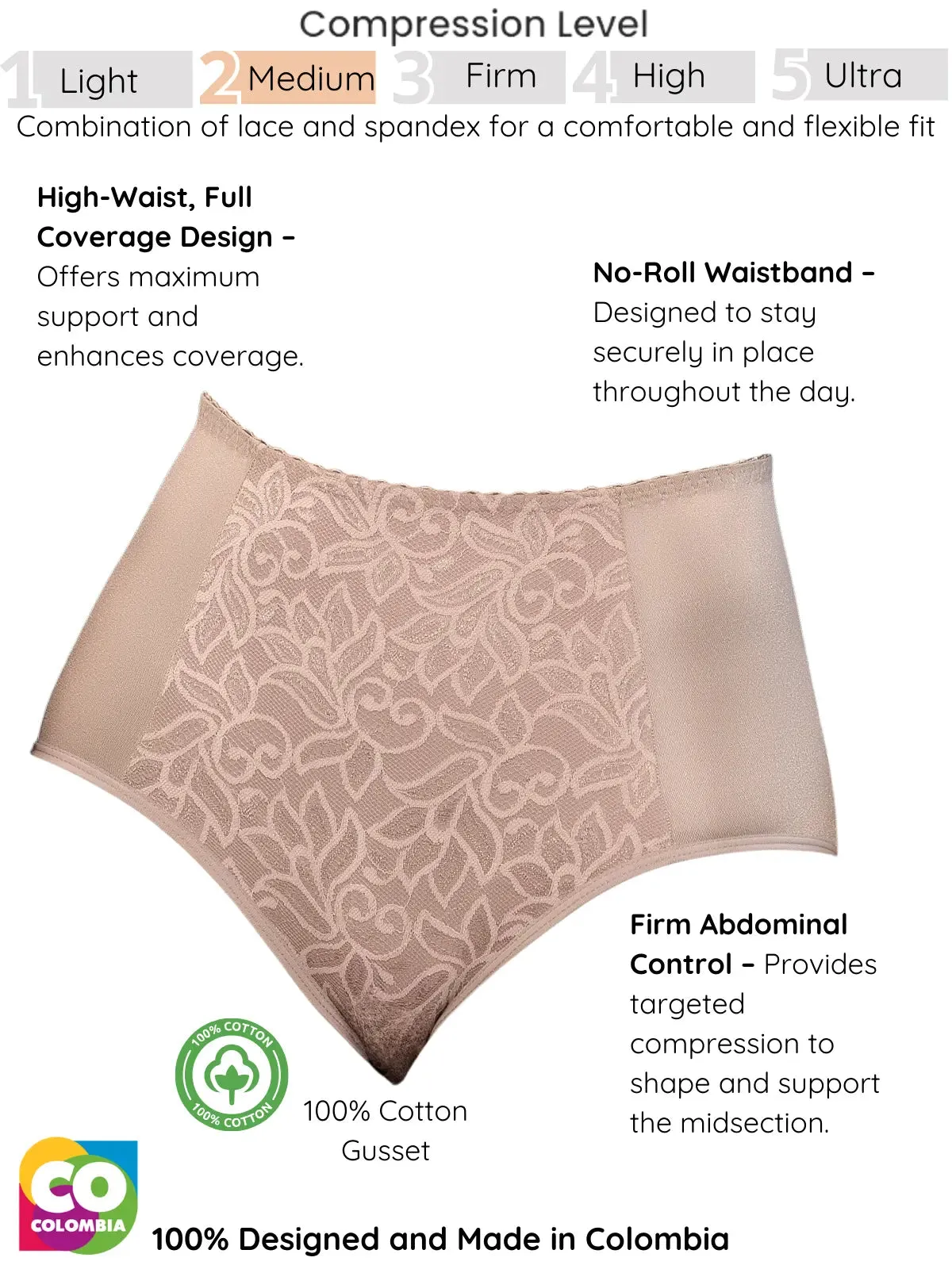 High-Waist Tummy Control Lace Panties – Achieve a Smooth, Confident Look with All-Day Comfort