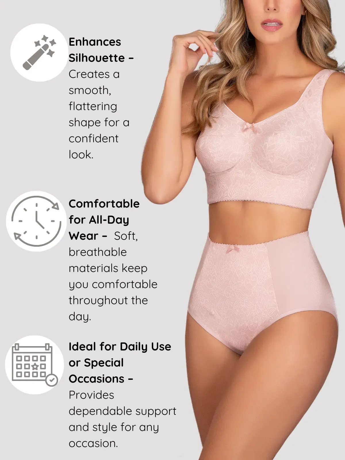 High-Waist Tummy Control Lace Panties – Achieve a Smooth, Confident Look with All-Day Comfort