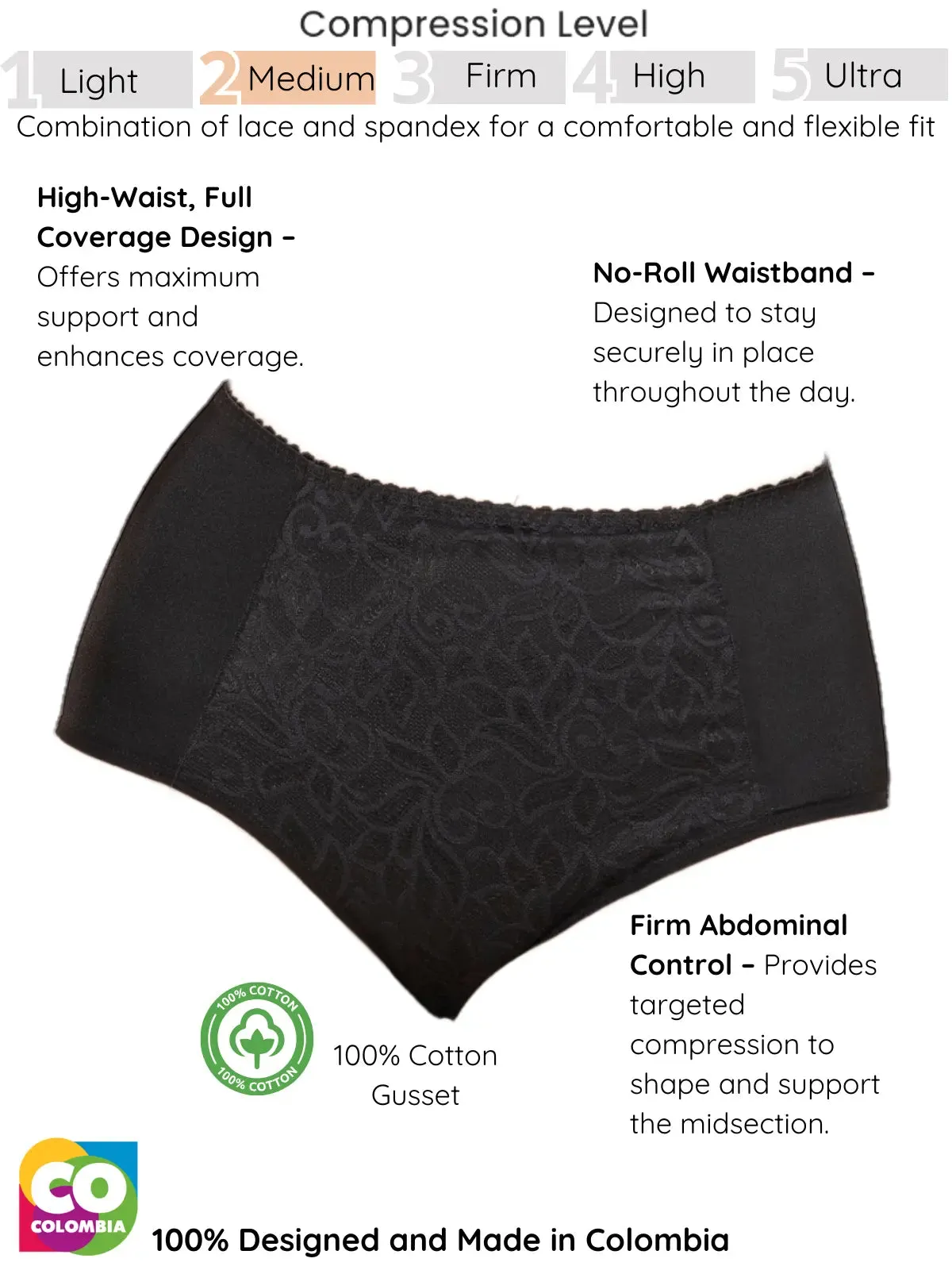 High-Waist Tummy Control Lace Panties – Achieve a Smooth, Confident Look with All-Day Comfort