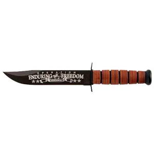 Ka-Bar Fighting Knife - USMC OEF Afghanistan Plain Edge Blade Commemorative | KB9169