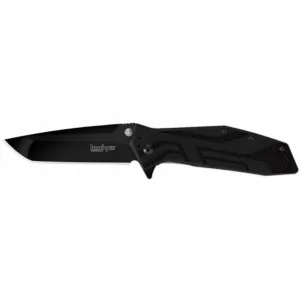 Kershaw Pocket Knife - Brawler Black Glass-filled Nylon Handle Tanto Blade | 1990
