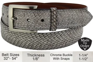 Men's Cobra Snake Skin Designer Full Grain Leather Belt **Made To Order Allow 5 To 6 Weeks To Ship