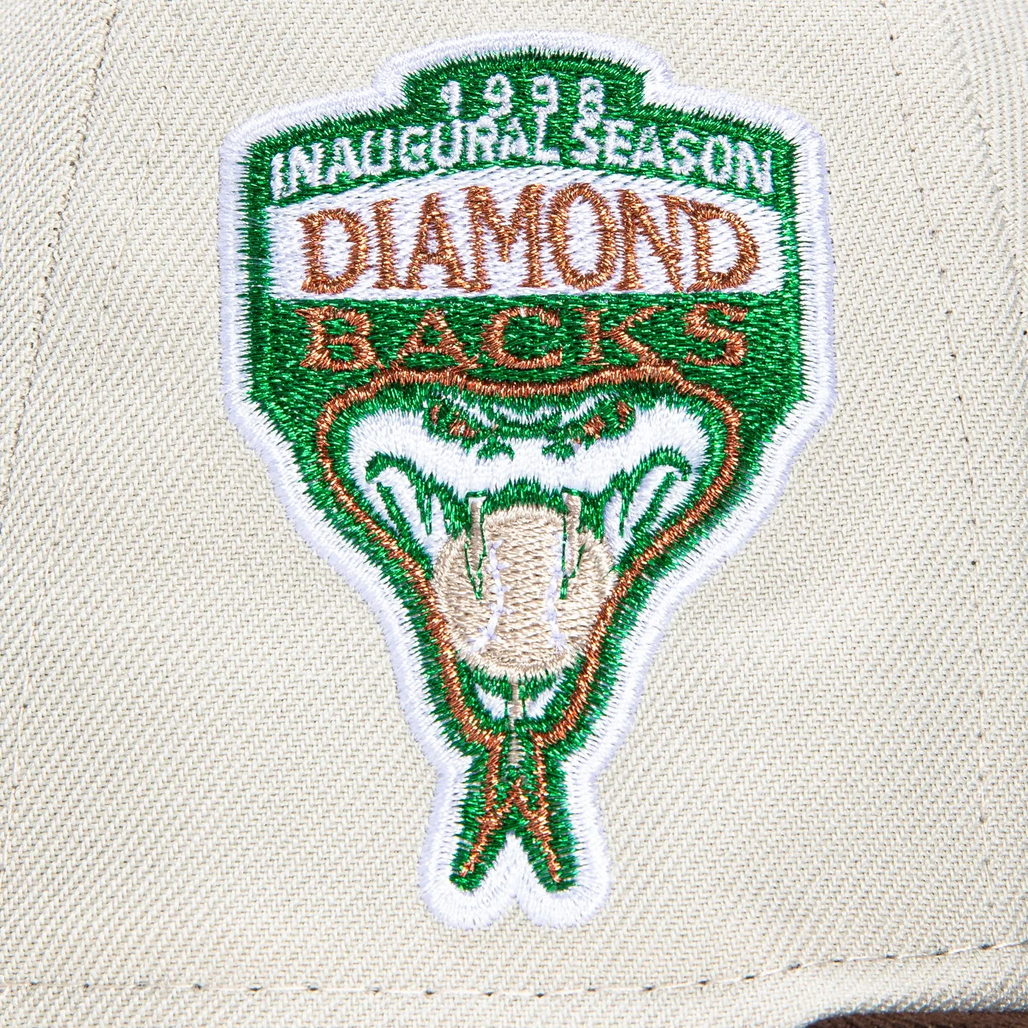 New Era 59Fifty Arizona Diamondbacks Inaugural Patch D Hat - Stone. Brown. Metallic Copper