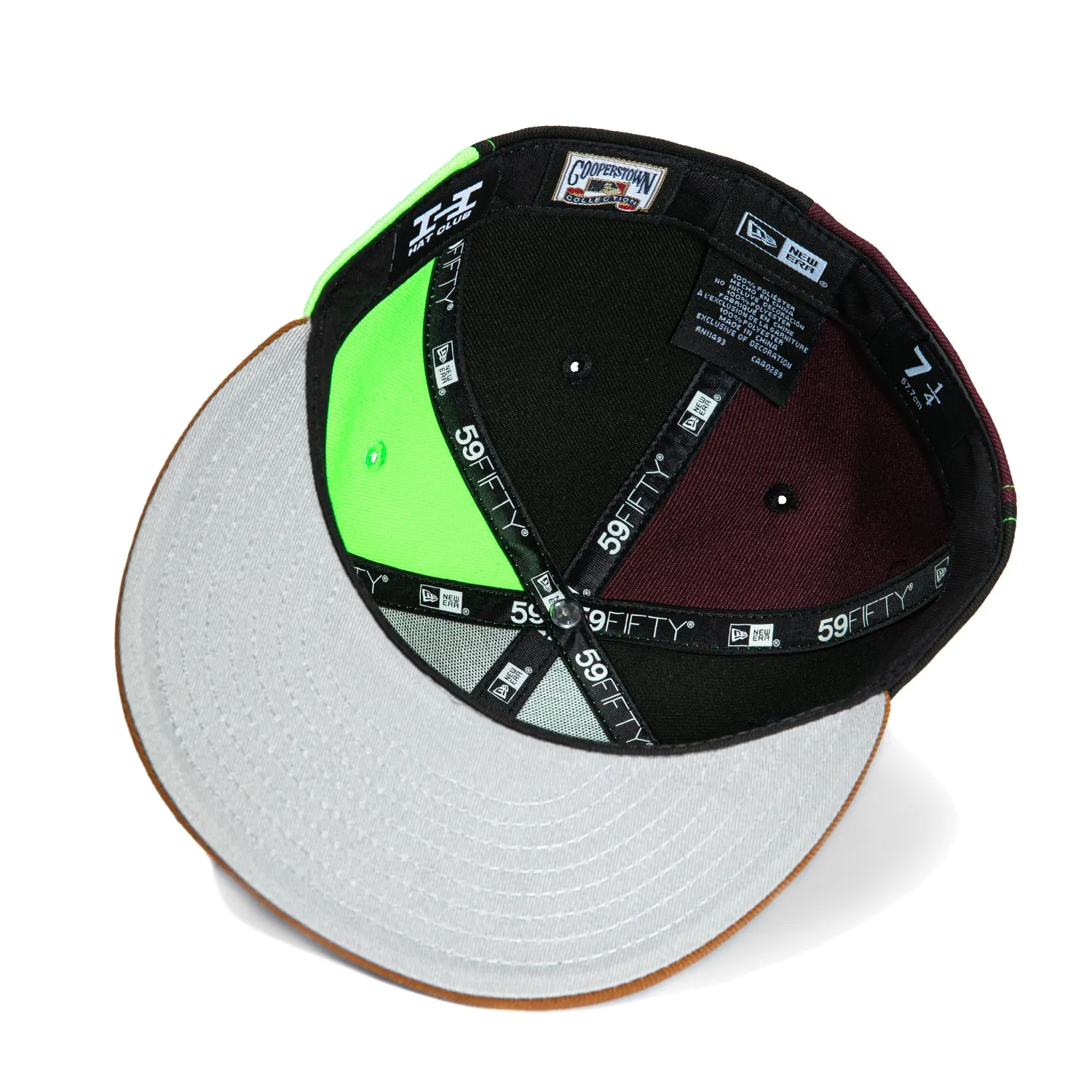 New Era 59Fifty Los Angeles Dodgers 50th Anniversary Stadium Patch Pinwheel Hat - Mint. Black. Brown. Maroon