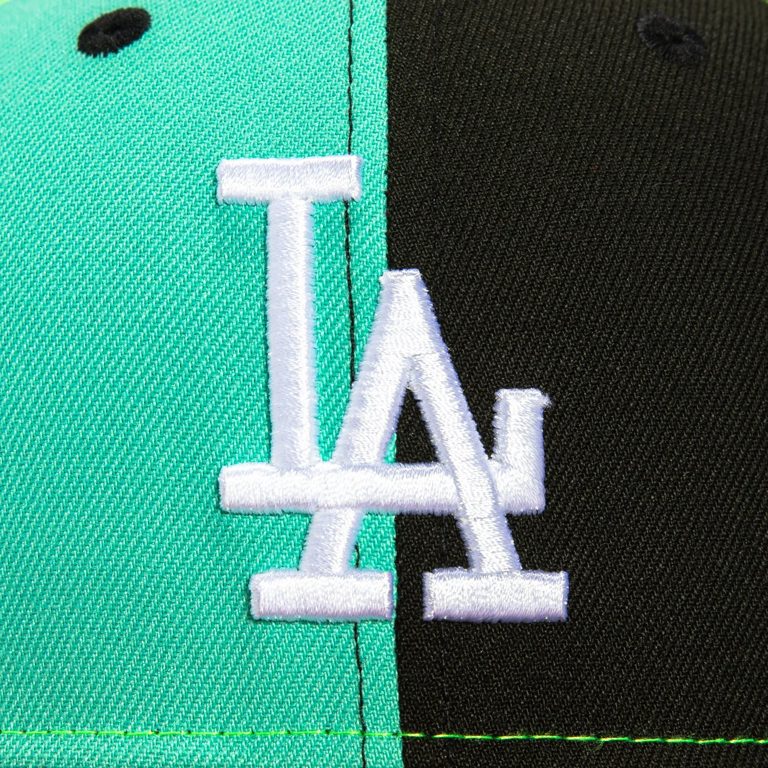 New Era 59Fifty Los Angeles Dodgers 50th Anniversary Stadium Patch Pinwheel Hat - Mint. Black. Brown. Maroon