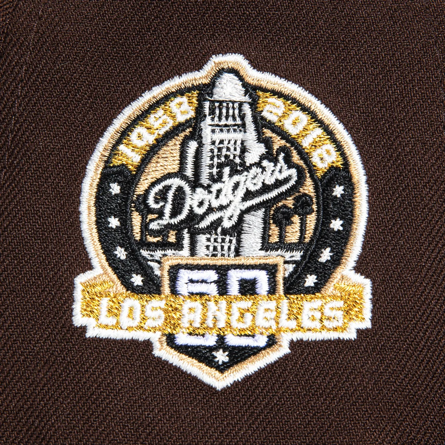 New Era 59Fifty Los Angeles Dodgers 60th Anniversary Patch Hat - Dark Brown. Brown