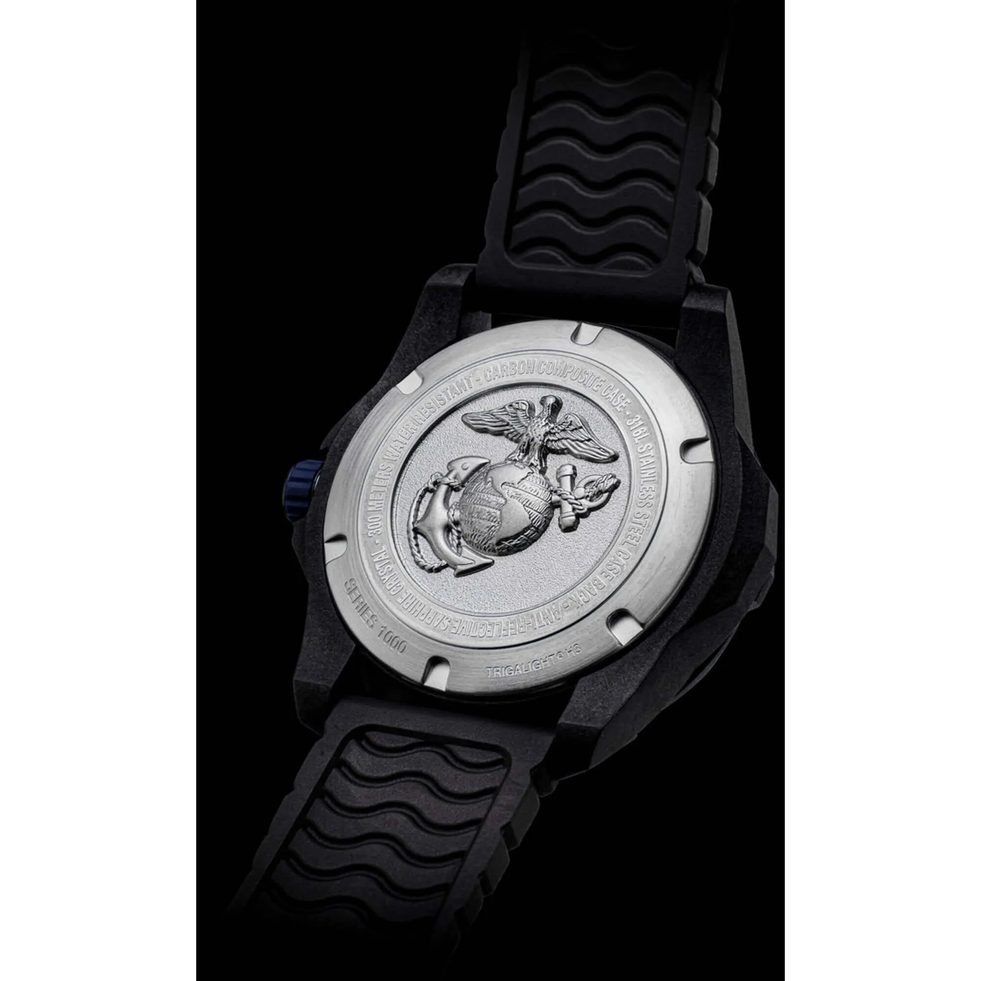 ProTek Men's Watch - USMC Series Quartz Black and Brown Dial Rubber Strap Dive | 1016