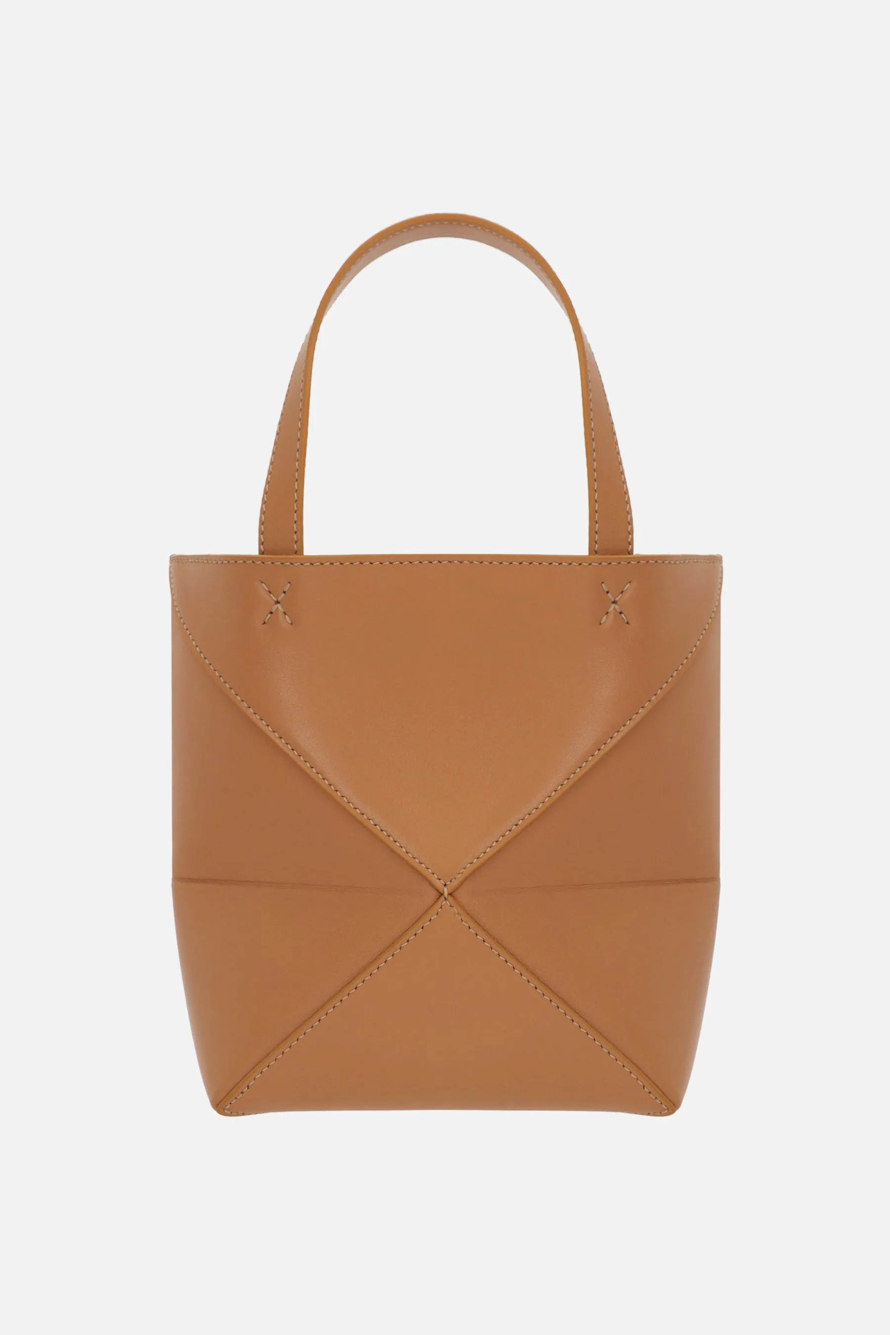 Puzzle Fold mini smooth leather tote bag