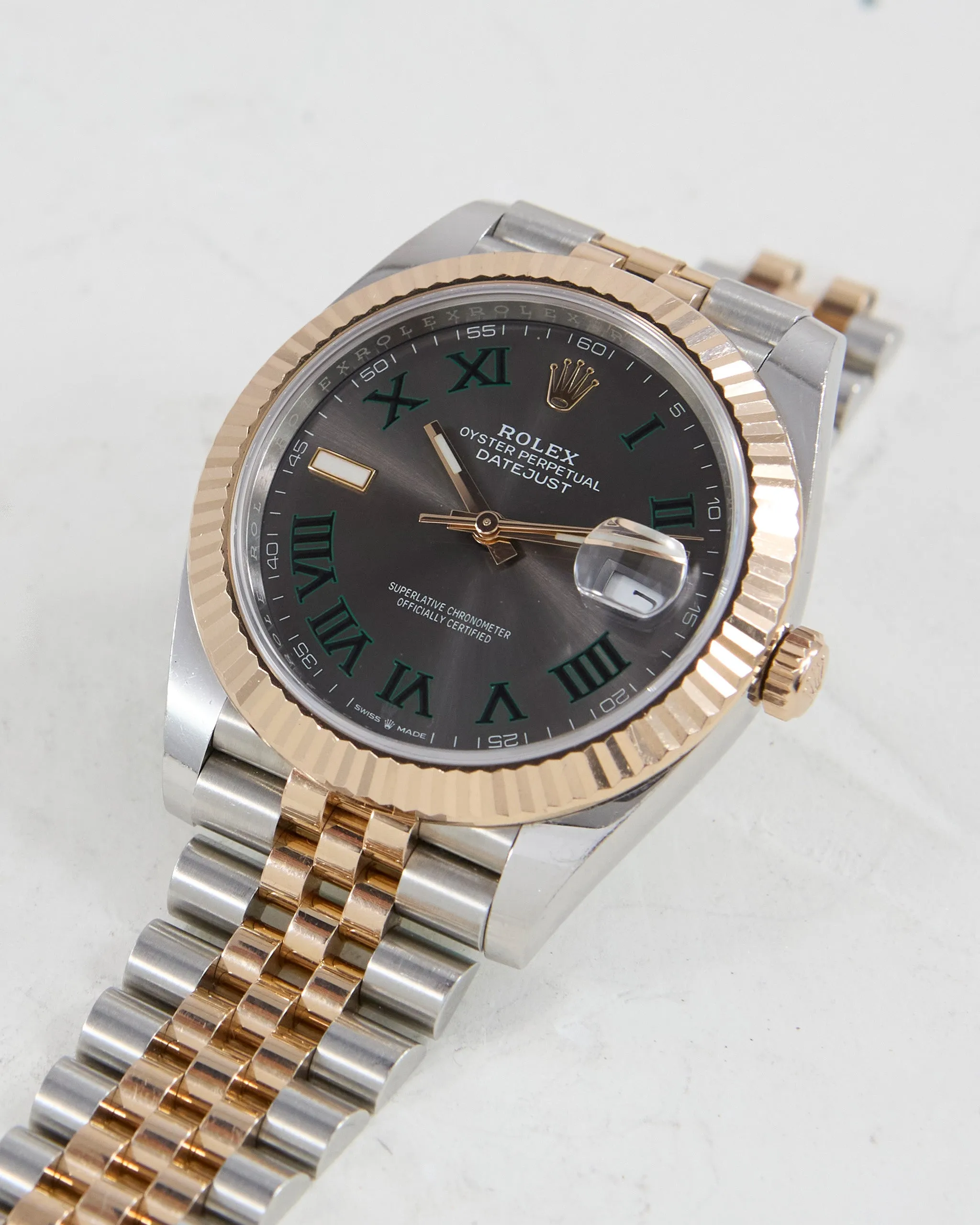 ROLEX DATEJUST 41 WIMBLEDON IN STEEL & ROSE GOLD ON JUBILEE BRACELET