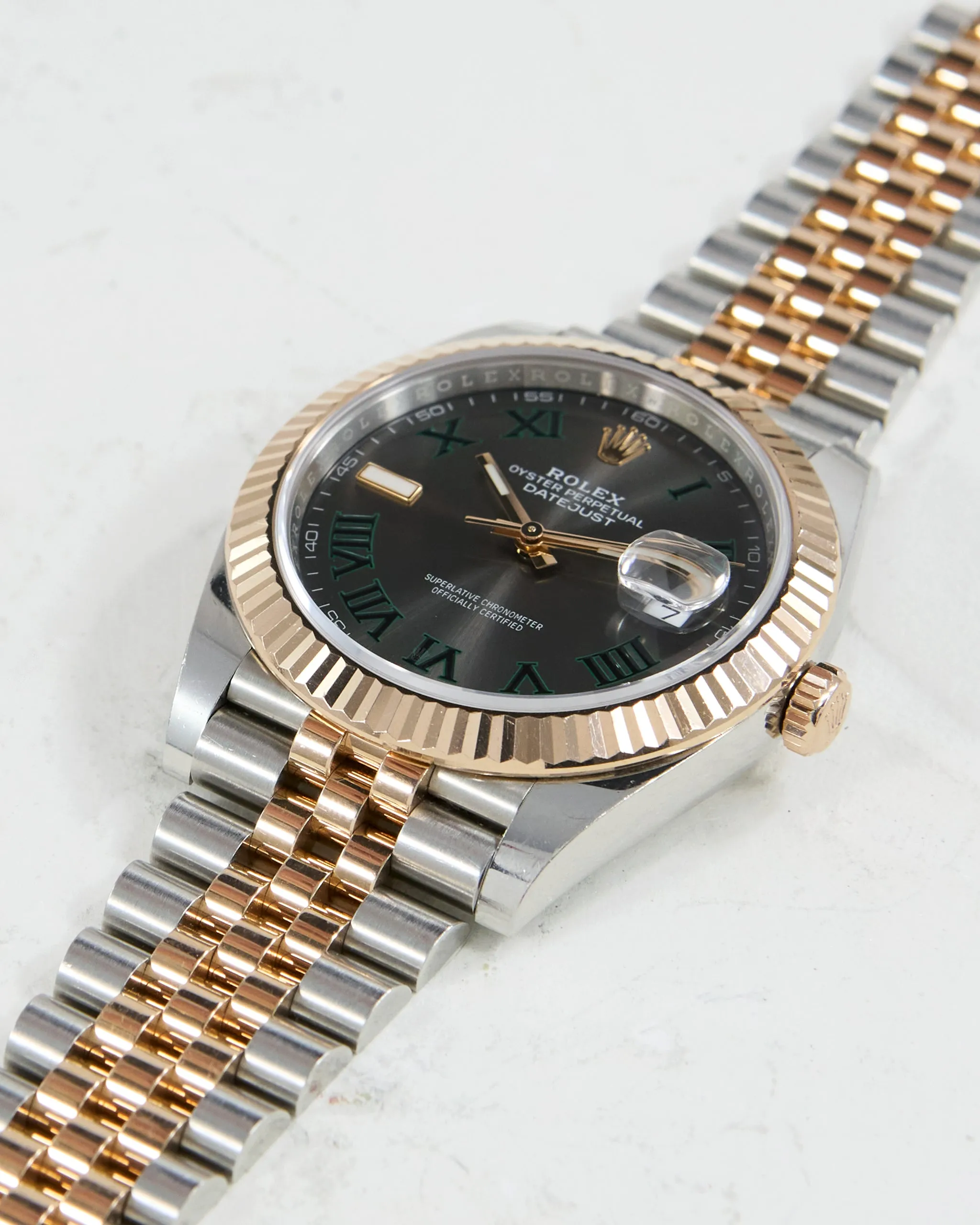 ROLEX DATEJUST 41 WIMBLEDON IN STEEL & ROSE GOLD ON JUBILEE BRACELET