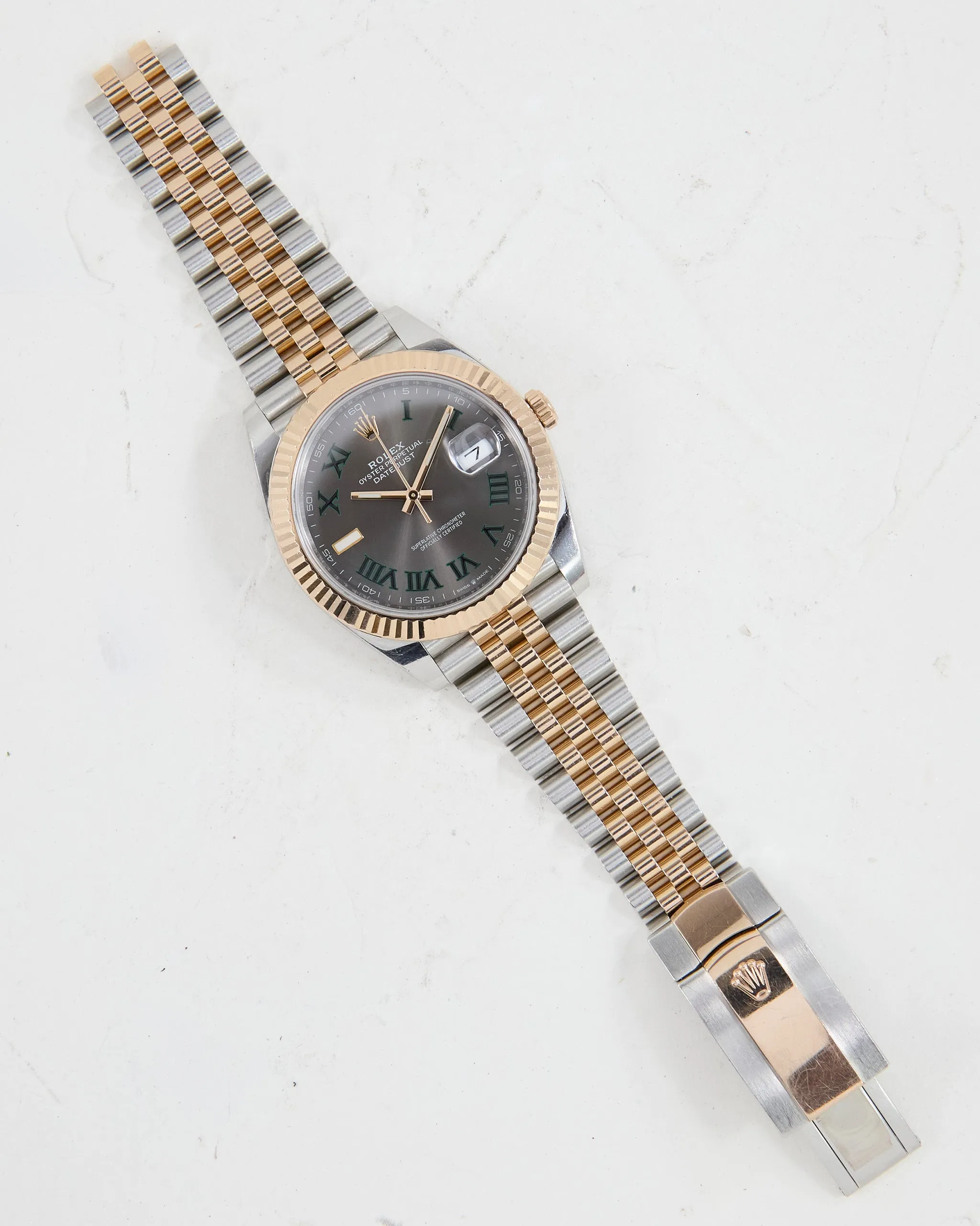 ROLEX DATEJUST 41 WIMBLEDON IN STEEL & ROSE GOLD ON JUBILEE BRACELET