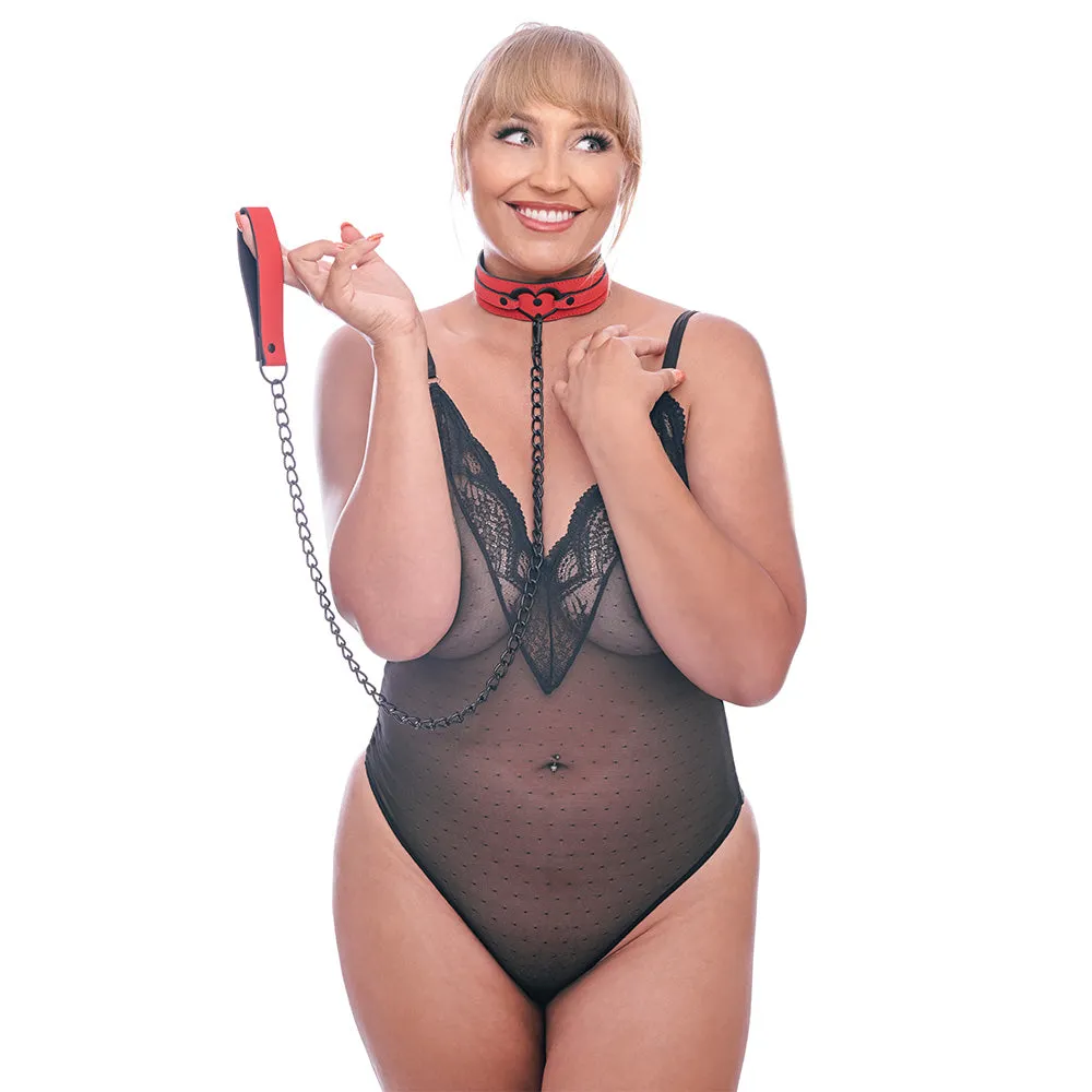 Sex & Mischief Amor Heart Charm Collar & Chain Leash