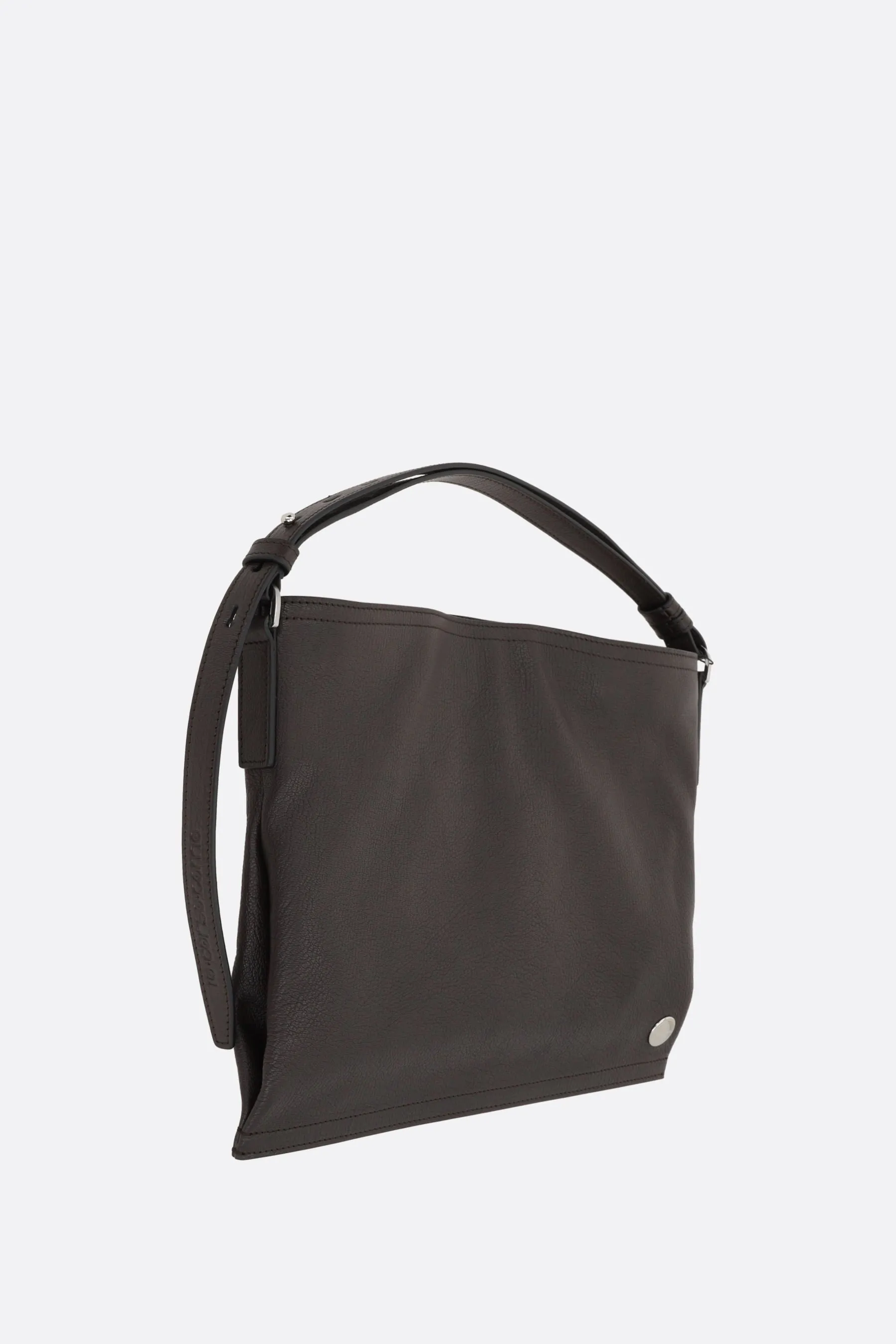 Sharp small hobo bag in grainy leather